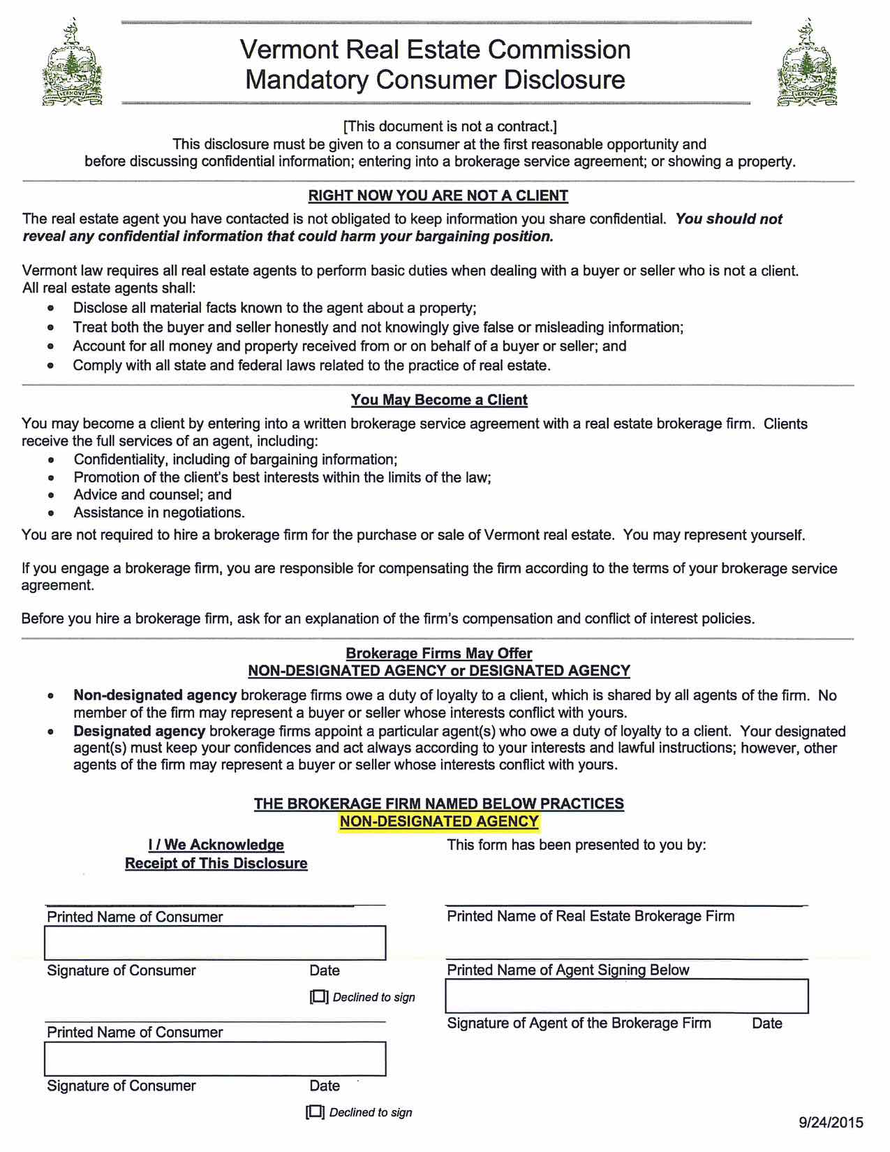Consumer Disclosure Documents Snyder Donegan Real Estate Group